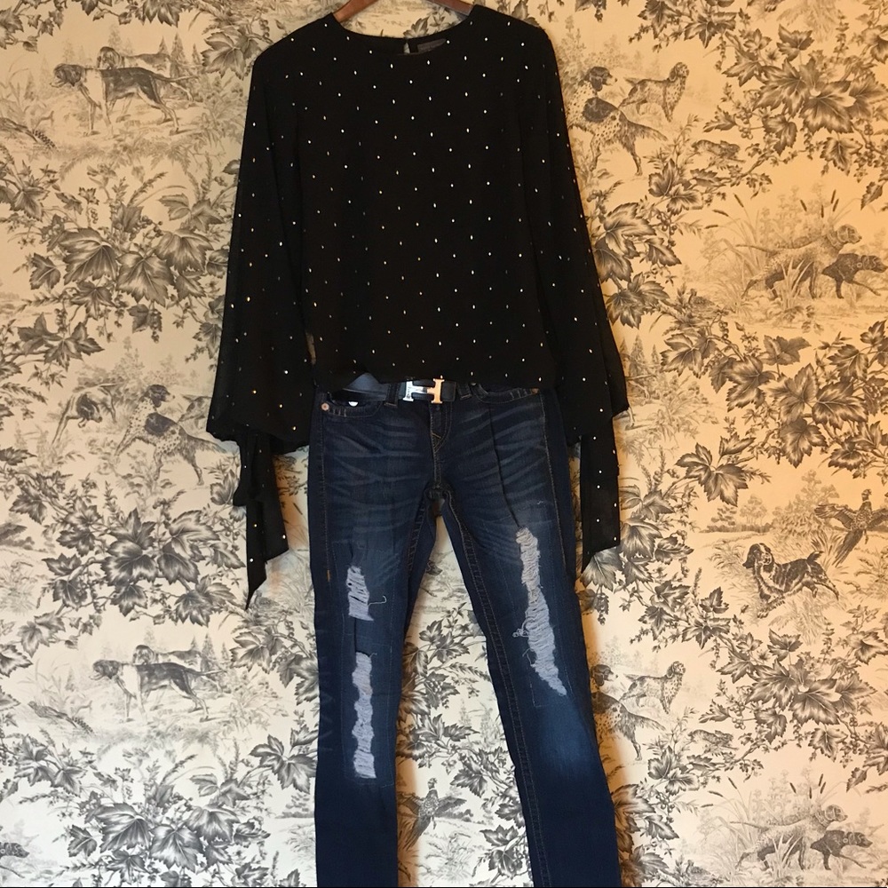 Vince Camuto Sheer Lined Top XS
